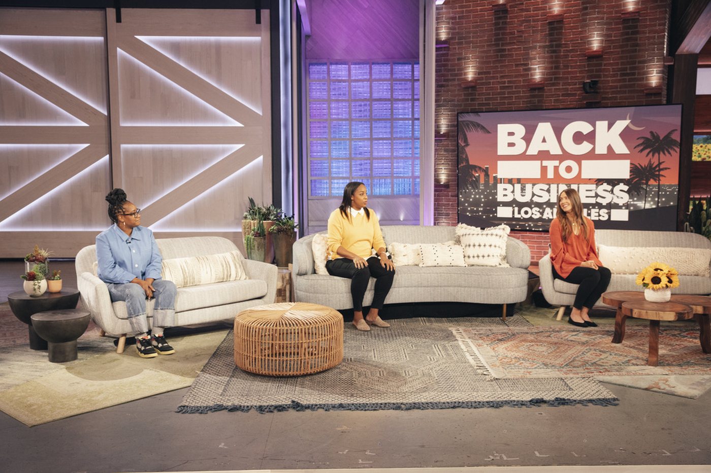 On set at The Kelly Clarkson Show during the Back to Business: Los Angeles segment
